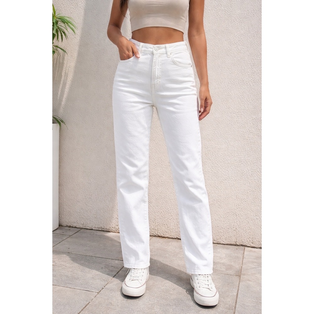 7 For All Mankind White Denim Jeans Size 24 AU8115616A Made in USA Skinny Slim